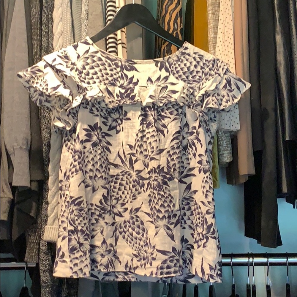 CrewCuts size 12 blouse with pineapple print